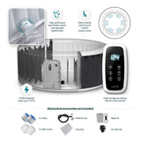 Wave Atlantic 6-Person Inflatable Hot Tub | Integrated Eco Heater | 130 Aquajet Massage System | Anti-Freeze Protection | Quick 15-Minute Setup | Gray Rattan image 10