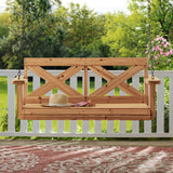 Cedar Farmhouse Porch Swing Light Brown image 0