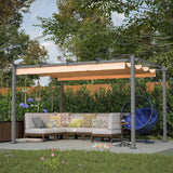 Stylish 10′ x 13′ Aluminum Patio Pergola with Retractable Canopy – Perfect Backyard Shade Shelter for Outdoor Parties image 1