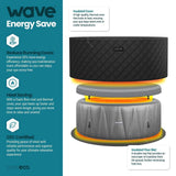 Wave Atlantic 6-Person Inflatable Hot Tub | Integrated Eco Heater | 130 Aquajet Massage System | Anti-Freeze Protection | Quick 15-Minute Setup | Gray Rattan image 7