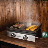 Blackstone 22″ Portable Tabletop Griddle – Dual Burner Flat Top Grill, 24,000 BTU Propane with Stainless Steel Faceplate & Rear Grease System image 5