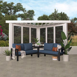 Ridgedale Modern Steel Cabana Pergola with Conversational Seating image 0