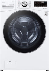 LG – 5.0 Cu. Ft. High-Efficiency Stackable Smart Front Load Washer with Steam and Built-In Intelligence – White image 0