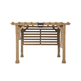 SummerCove 11 ft. x 10 ft. Tan Cedar Frame Wood Pergola with Adjustable Canopy image 10