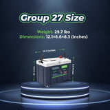12V 120AH Group 27 LiFePO4 Battery Cranking & Deep Cycle Lithium Battery (Dual Purpose) image 4