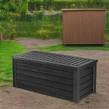 Keter Westwood 150-Gallon Resin Outdoor Storage Box | Weather-Resistant Deck Bin for Patio Cushions, Garden Tools & Pool Accessories – Dark Grey image 4