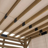 SummerCove 11 ft. x 10 ft. Tan Cedar Frame Wood Pergola with Adjustable Canopy image 4