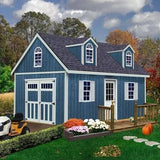 Hampton 12 ft. W x 16 ft. D Wood Storage Shed Kit with Floor (192 Sq. ft.) Installtion Included image 0
