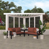 Ridgedale Modern Steel Cabana Pergola with Conversational Seating image 2