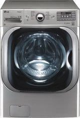 LG – 5.2 Cu. Ft. High Efficiency Front-Load Washer with Steam and TurboWash Technology – Graphite steel image 0