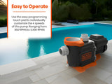 BLACK+DECKER Variable Speed Pool Pump Inground with Filter Basket and Easy Programmable Touch Pad Interface, 3 HP image 4