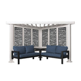 Ridgedale Modern Steel Cabana Pergola with Conversational Seating image 3