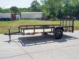 5×12 Powder Coated Dovetail Utility Trailer 3500lb Axle image 1