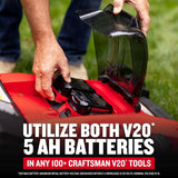 CRAFTSMAN V20 Lawn Mower, Push Mowers. image 3