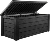 Keter Westwood 150-Gallon Resin Outdoor Storage Box | Weather-Resistant Deck Bin for Patio Cushions, Garden Tools & Pool Accessories – Dark Grey image 8