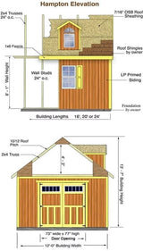 Hampton 12 ft. W x 16 ft. D Wood Storage Shed Kit with Floor (192 Sq. ft.) Installtion Included image 9