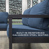 Ridgedale Modern Steel Cabana Pergola with Conversational Seating image 14